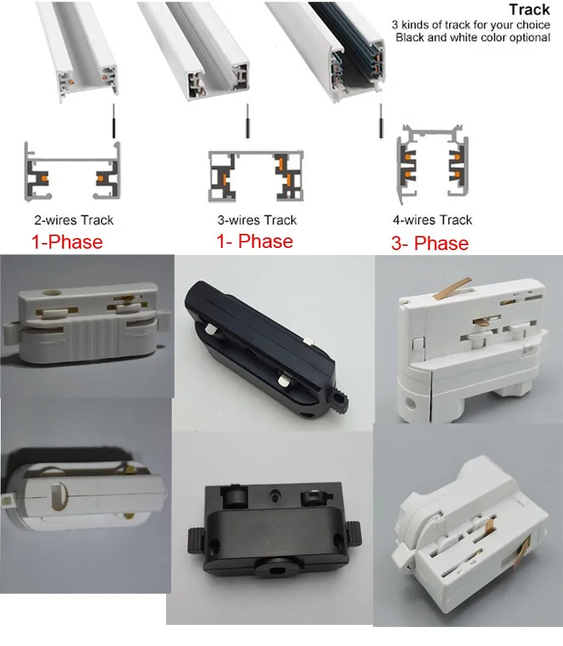 White 4-Way X Connector for 3-Wire Lighting Track Rail 